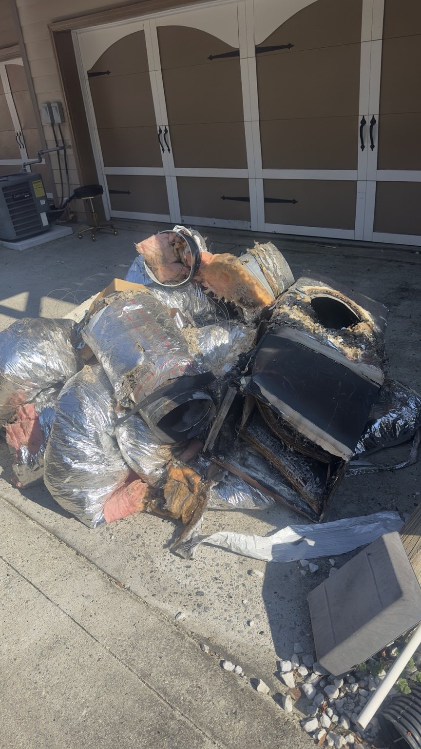 Removed damaged ducts